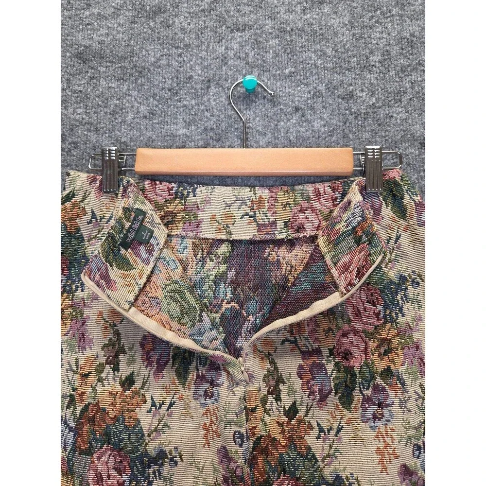 Wild Fable Skirt Womens 8 Multicolor Floral Tweed A-Line Mini Front Slit Zip